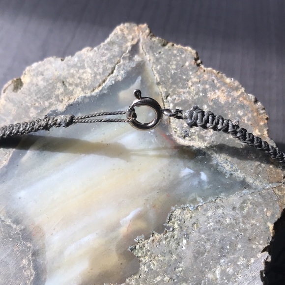 Handmade Macramé Hematite and Opalite Beaded Necklace/Choker - Picture 4 of 9